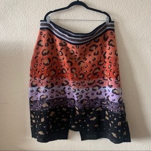 Maeve Leopard Sweater-Knit Pencil Skirt